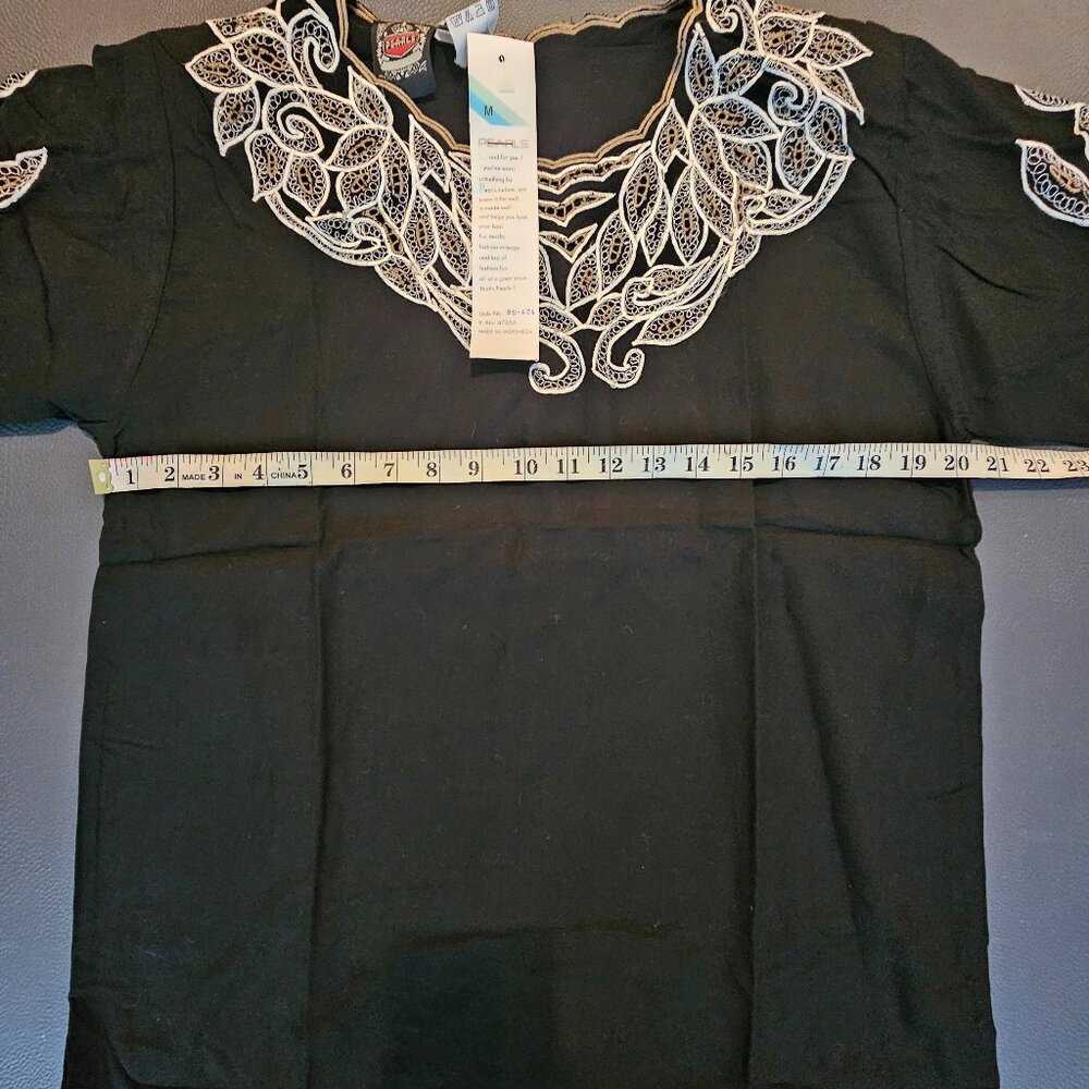 Pearls Black Blouse
